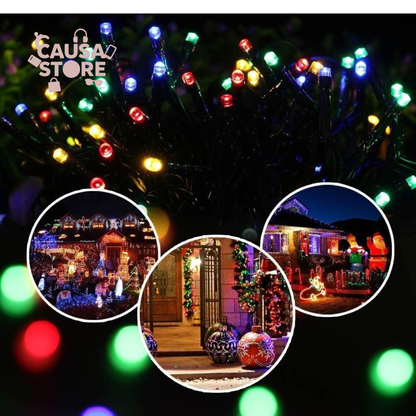 LUCES DE NAVIDAD CON PANEL SOLAR 20 METROS